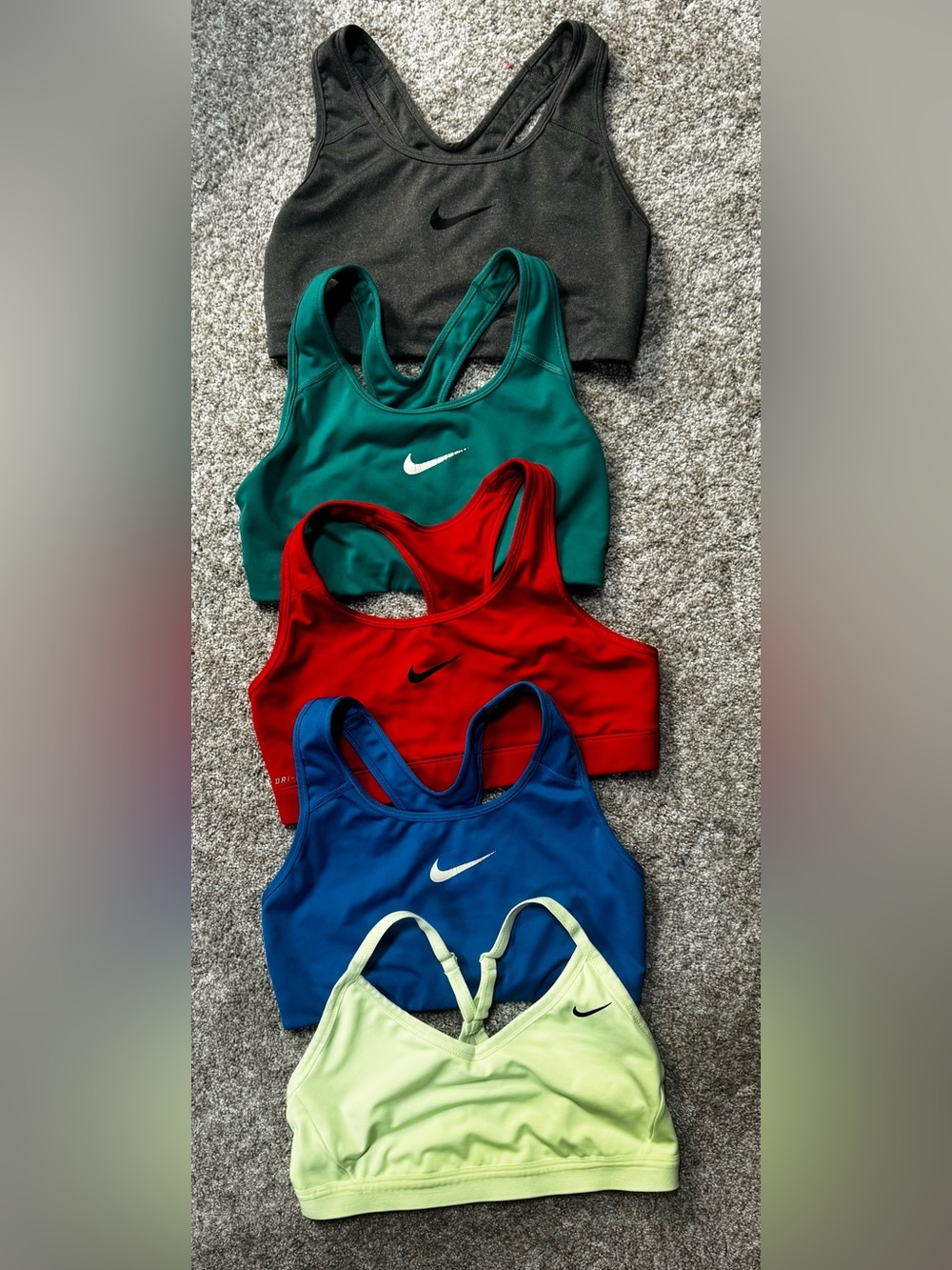 Nike Medium Mixed Colors Racerback Sports Bra Stack - Lime is large